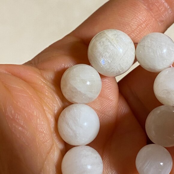 Genuine White Moonstone Graduated Bead Necklace,Classic Gemstone Beaded Necklace - Picture 17 of 17